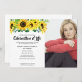 ひまわりの目覚め お別れの感謝の気持ちを込めて（写真付き） 招待状 (正面/裏面)