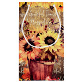ひまわりの祝福 感謝の秋の収穫祭 スモールペーパーバッグ (裏面)