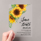 ひまわりの秋のSave the date アクリル招待状 (インサイチュ (ポータブル))