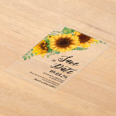 ひまわりの秋のSave the date アクリル招待状 (レイダウン)