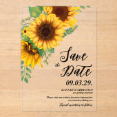 ひまわりの秋のSave the date アクリル招待状 (正面)