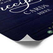 ひまわりの秋ブライダルシャワーレシピカードサイン ポスター (角)