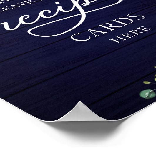 ひまわりの秋ブライダルシャワーレシピカードサイン ポスター (角)