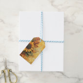 ひまわりの秋紅葉ミックスメディア ギフトタグ (より糸付き)