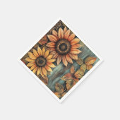 ひまわりの秋紅葉ミックスメディア スタンダードカクテルナプキン (角)