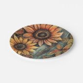 ひまわりの秋紅葉ミックスメディア ペーパープレート (アングル)
