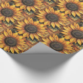 ひまわりの秋紅葉ミックスメディア ラッピングペーパー (角)