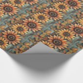 ひまわりの秋紅葉ミックスメディア ラッピングペーパー (角)