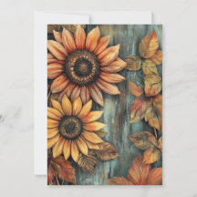 ひまわりの秋紅葉ミックスメディア