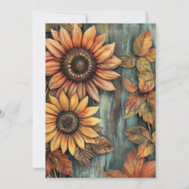 ひまわりの秋紅葉ミックスメディア 招待状