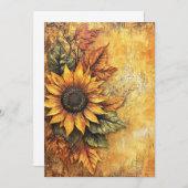 ひまわりの秋紅葉ミックスメディア 招待状 (正面/裏面)