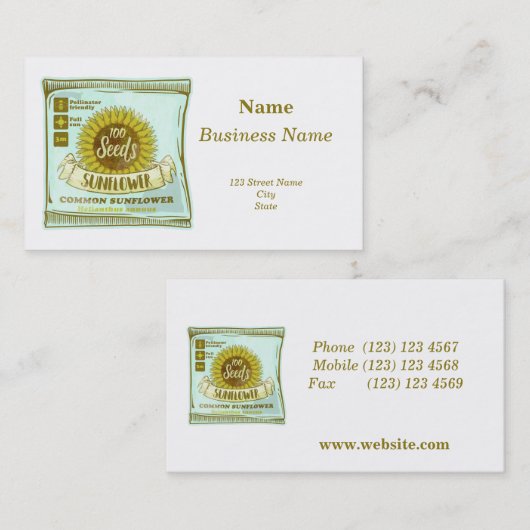 ひまわりの種子 名刺 (正面/裏面)