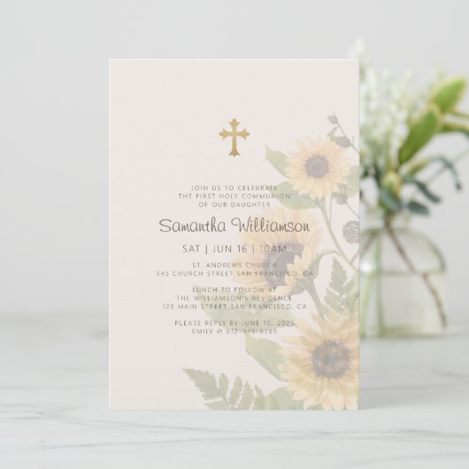 ひまわりの素朴フローラ 招待状 (スタンド正面)