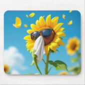 ひまわりの組織にこしゃみをする マウスパッド (正面)