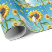 ひまわりの組織にこしゃみをする ラッピングペーパー (ロールコーナー)