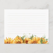 ひまわりの結婚前お祝いレレシープカード エンクロージャーカード (裏面)