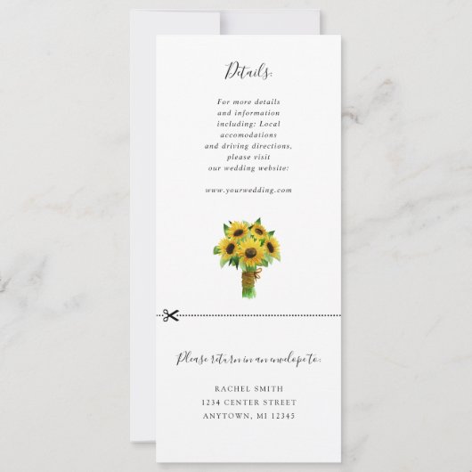 ひまわりの結婚式招待状(RSVP付き) 招待状 (裏面)