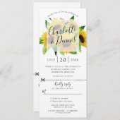 ひまわりの結婚式招待状(RSVP付き) 招待状 (正面/裏面)