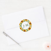 ひまわりの結婚式 ラウンドシール (封筒)