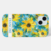 ひまわりの絵のイニシャル入り Case-Mate iPhoneケース (裏面 (横))