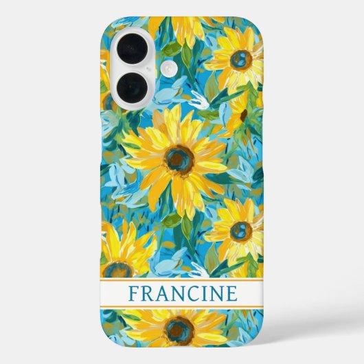 ひまわりの絵のイニシャル入り Case-Mate iPhoneケース (裏面)