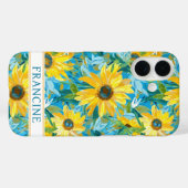 ひまわりの絵のイニシャル入り Case-Mate iPhoneケース (裏面 (横))