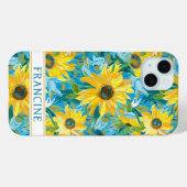 ひまわりの絵のイニシャル入り Case-Mate iPhoneケース (裏面 (横))