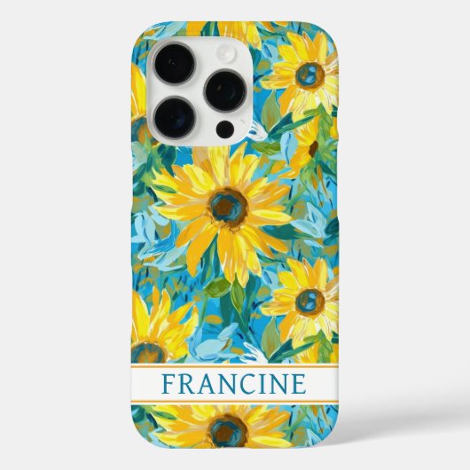 ひまわりの絵のイニシャル入り Case-Mate iPhoneケース (裏面)