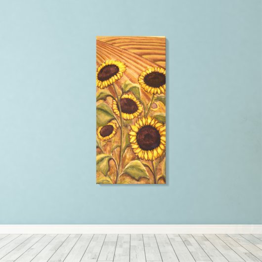 ひまわりの絵 カナダの風景 アート プリント (インサイチュ (ウッドフロア))