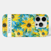 ひまわりの絵 モノグラム Case-Mate iPhoneケース (裏面 (横))