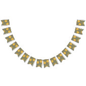 ひまわりの緑葉のかわいらし花自然の花 バンティングフラッグ (全)