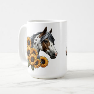 ひまわりの美しいアパロオーサの馬 コーヒーマグカップ