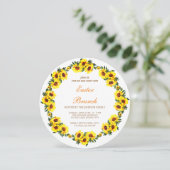 ひまわりの美しいリース、エステルの枝イン 招待状 (スタンド正面)