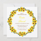 ひまわりの美しいリース、エステルの枝 招待状 (正面)