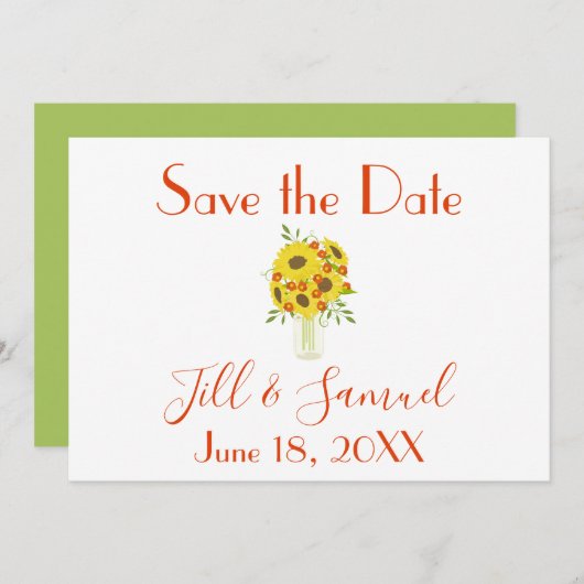 ひまわりの美しい花瓶 セーブザデート (正面/裏面)