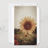 ひまわりの背景が美しいゴールドとホワイトの結婚式招待状 招待状 (裏面)