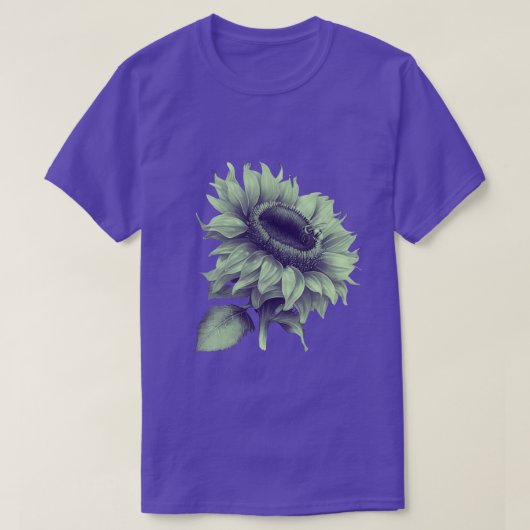 ひまわりの良い植物の上にある Tシャツ (デザイン正面)