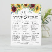 ひまわりの花あなたの財布のブライダルシャワーゲーム 招待状 (スタンド正面)