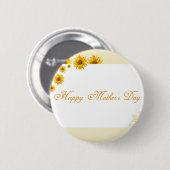 ひまわりの花お母さんの日のフローラあいさつ 缶バッジ (正面&裏面)