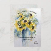 ひまわりの花がすぐにグリーティングカードになる サンキューカード (正面/裏面)