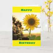 ひまわりの花が一日を明るくするハッピーバースデー カード (黄色い花)