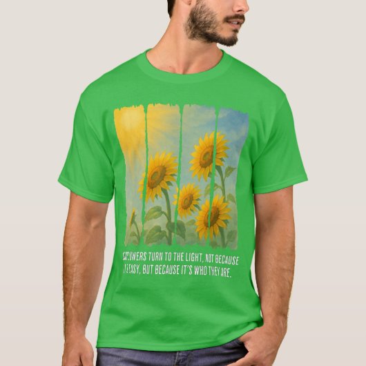 ひまわりの花が光に変わる Tシャツ (正面)
