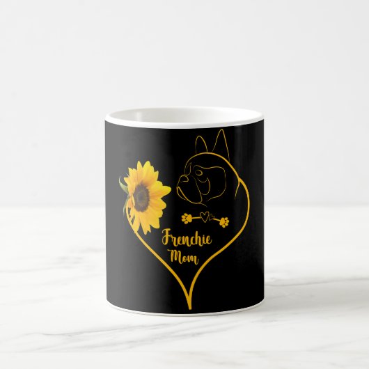 ひまわりの花が可愛いフランス人を愛する母 コーヒーマグカップ (中央)