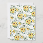 ひまわりの花が彼女の完璧な抹茶ブライダルシャワー 招待状 (裏面)