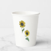 ひまわりの花が道を一緒に歩く。ウェディング 紙コップ (裏面)