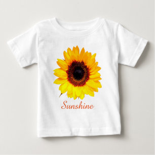ひまわりの花だけ + あなたのテキストとアイデア ベビーTシャツ