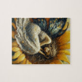 ひまわりの花で眠る妖精 ジグソーパズル (横)