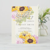 ひまわりの花とうじさい水色 招待状 (スタンド正面)