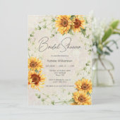 ひまわりの花とつる植物ブライダルシャワー 招待状 (スタンド正面)