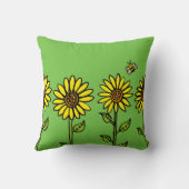 ひまわりの花とのまわりに クッション (裏面)